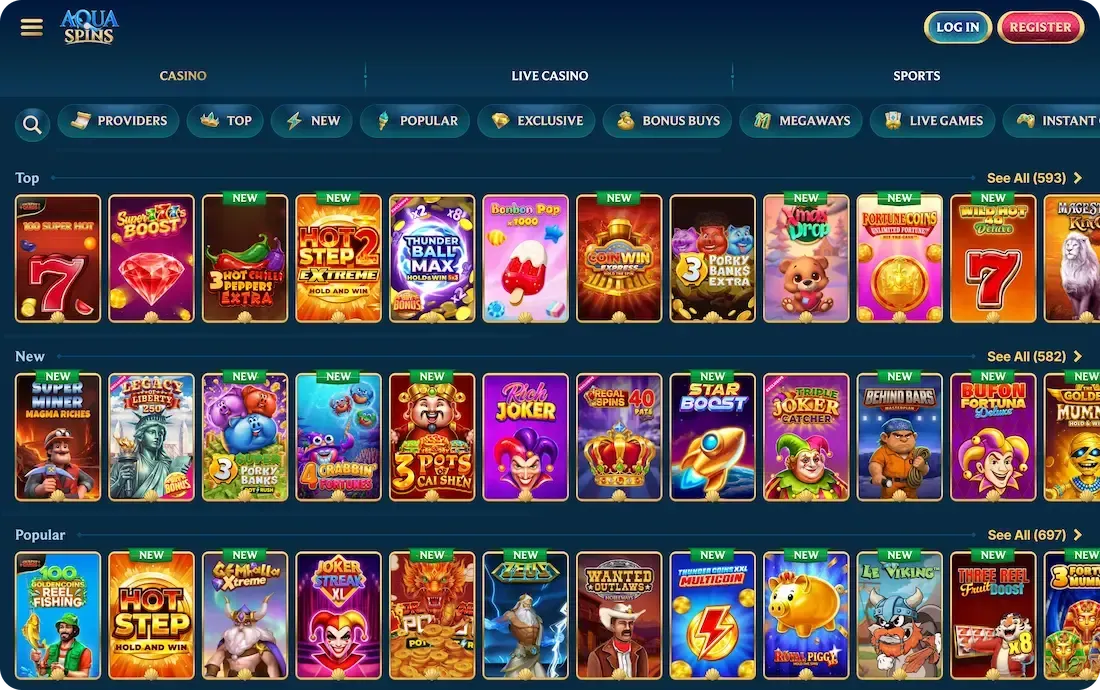 aquaspins casino games